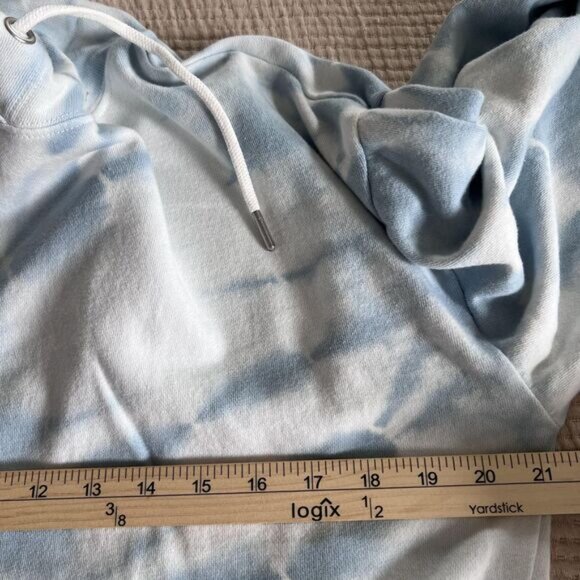 Z Supply Hoodie Womens Small Blue White Tie Dye Pullover Sweatshirt Cotton Soft - Picture 8 of 12